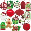 Christmas Gift Tags 60 Count with Untied String (15 Assorted Glitter, Foil, Printed Designs for DIY Xmas Present Wrap and Label Package Name Card)