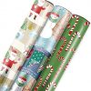 Hallmark Reversible Christmas Wrapping Paper Bundle, Candy Canes (Pack of 3, 120 sq. ft. ttl.)