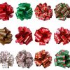 KOMIWOO Pack of 24 Christmas Ribbon Pull Bows 5-inch Wide, Assorted Xmas Gift Wrapping Ribbon Accessories for Christmas, Bows, Wine Bottles, Baskets, Great Present Decorations