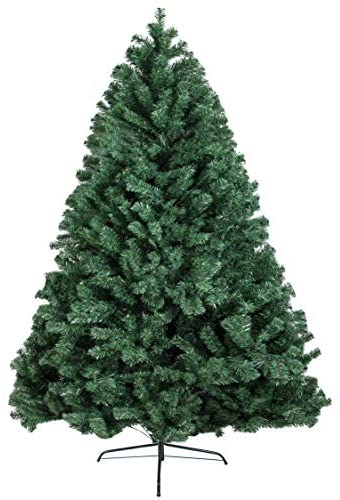 2020 New 6FT Tall 1000 Branches Tips Hinged Artificial Christmas Pine Christmas Tree with Folding Metal Stand Easy Assembly Eco-friendly Material Holiday Decoration for Outdoor and Indoor Decor