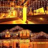 MAOYUE 38.8 ft 450 LED Christmas Decorations Outdoor Christmas Decorations Icicle Lights with Timer Christmas Lights Waterproof Cascading Lights for Outside Christmas Decor, Porch, Yard, Warm White